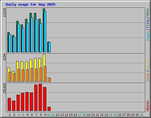 Daily usage for May 2025
