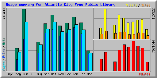 Usage summary for Atlantic City Free Public Library